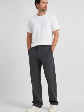 Esprit Men's Wide-Leg Chinos in Charcoal Gray